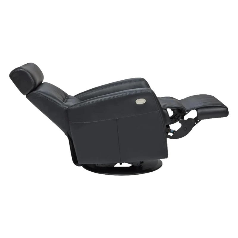 Fauteuil berçant, pivotant et inclinable motorisé en cuir noir - Tya Nordic