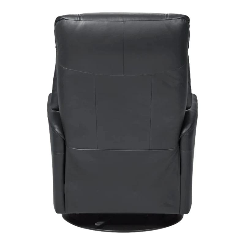 Fauteuil berçant, pivotant et inclinable motorisé en cuir noir - Muru Nordic