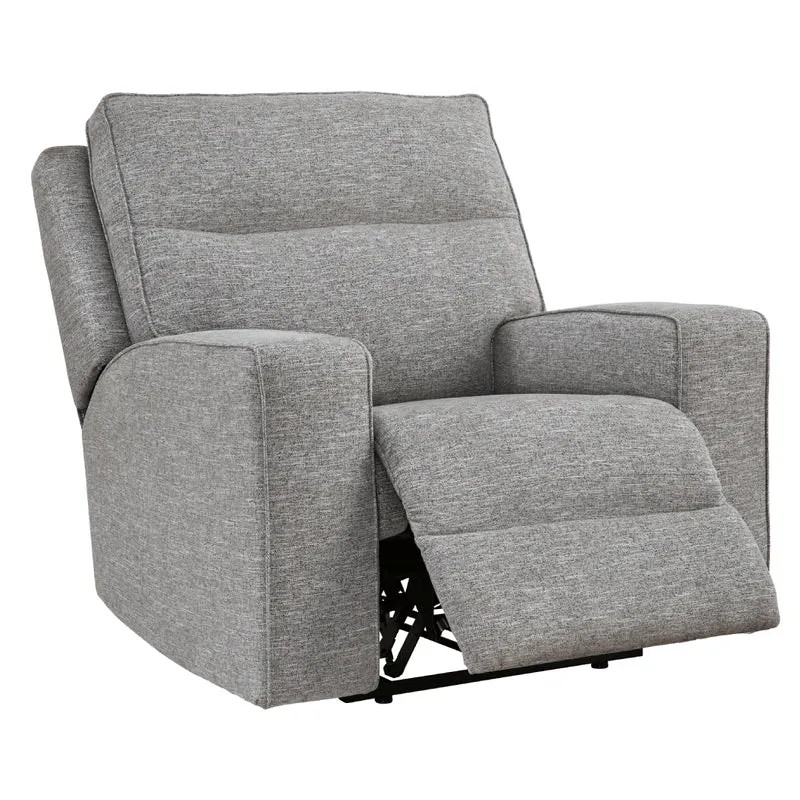 Fauteuil inclinable motorisé zéro gravité en tissu Nuvella gris pâle - Biscoe