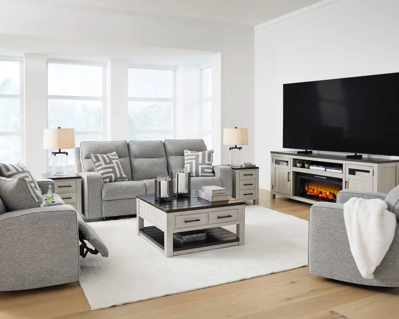 Fauteuil inclinable motorisé zéro gravité en tissu Nuvella gris pâle - Biscoe