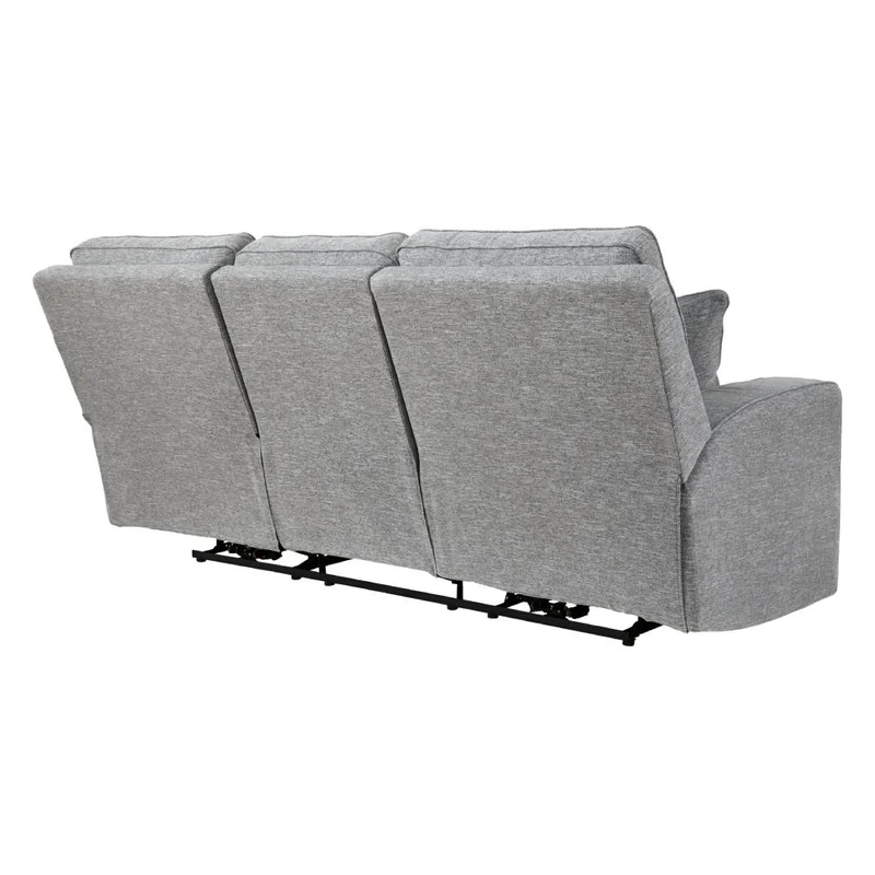 Sofa inclinable motorisé zéro gravité en tissu Nuvella gris pâle avec coussins - Biscoe