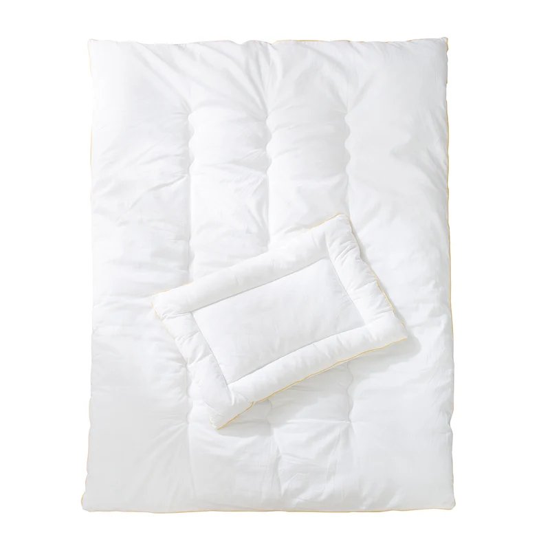 Kindersteppbett, ganzjähriges Baby-Set (Inlett), weiß, Decke 100 x 135 cm und Kissen 40 x 60 cm