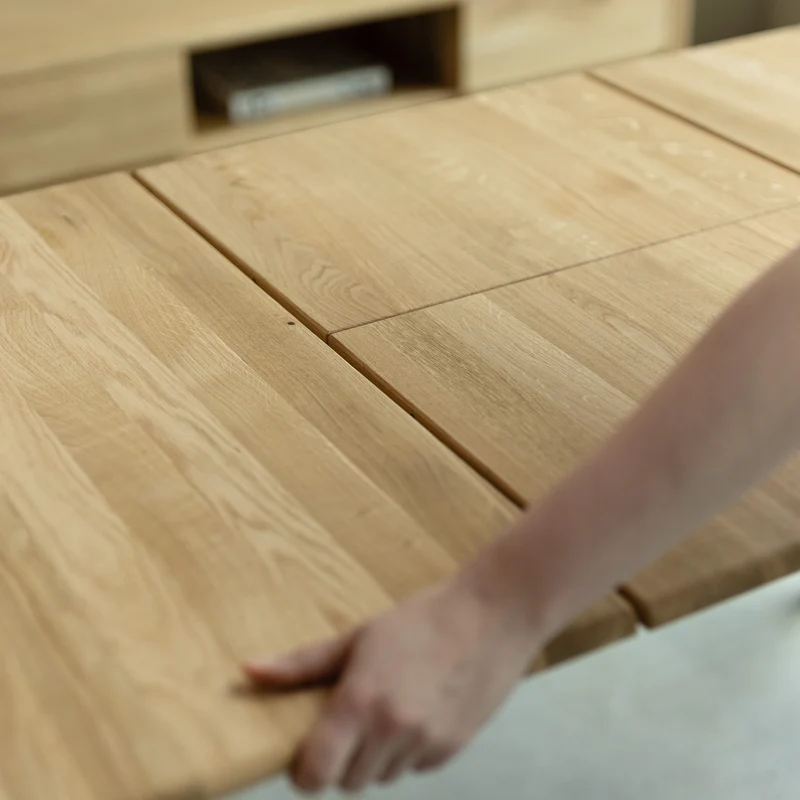 Table à manger extensible en bois massif de chêne Monty - NordicStory