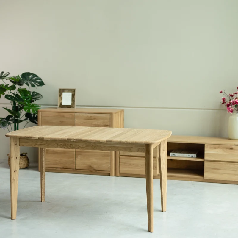 Table à manger extensible en bois massif de chêne Monty - NordicStory
