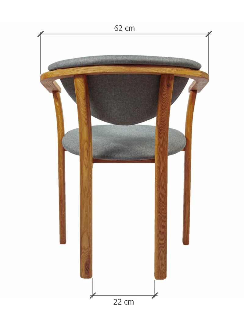 Chaise de salle à manger en bois massif de chêne Alexis, revêtement en tissu Gris Nordique – Lot de 2 ou 4 chaises - NordicStory