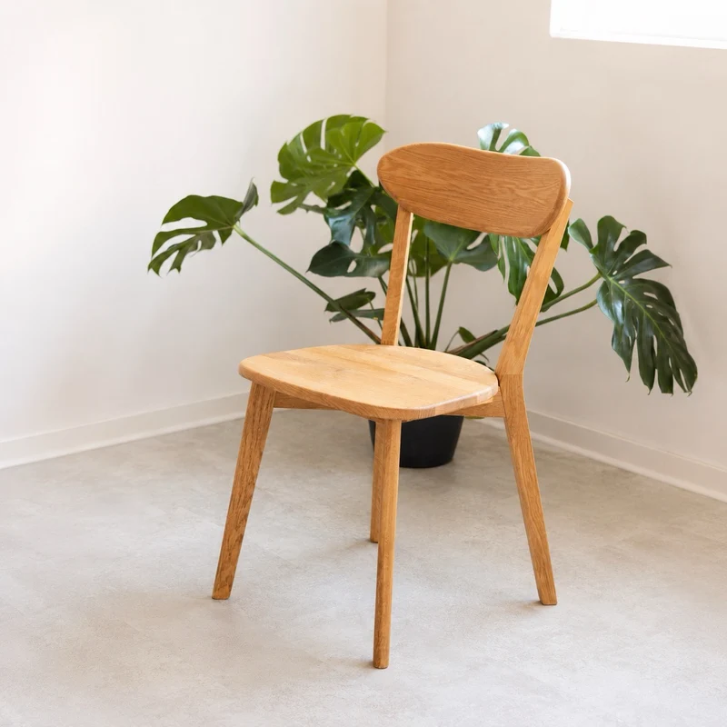 Chaise de salle à manger en bois massif de chêne Isku – Lot de 2 ou 4 chaises - NordicStory