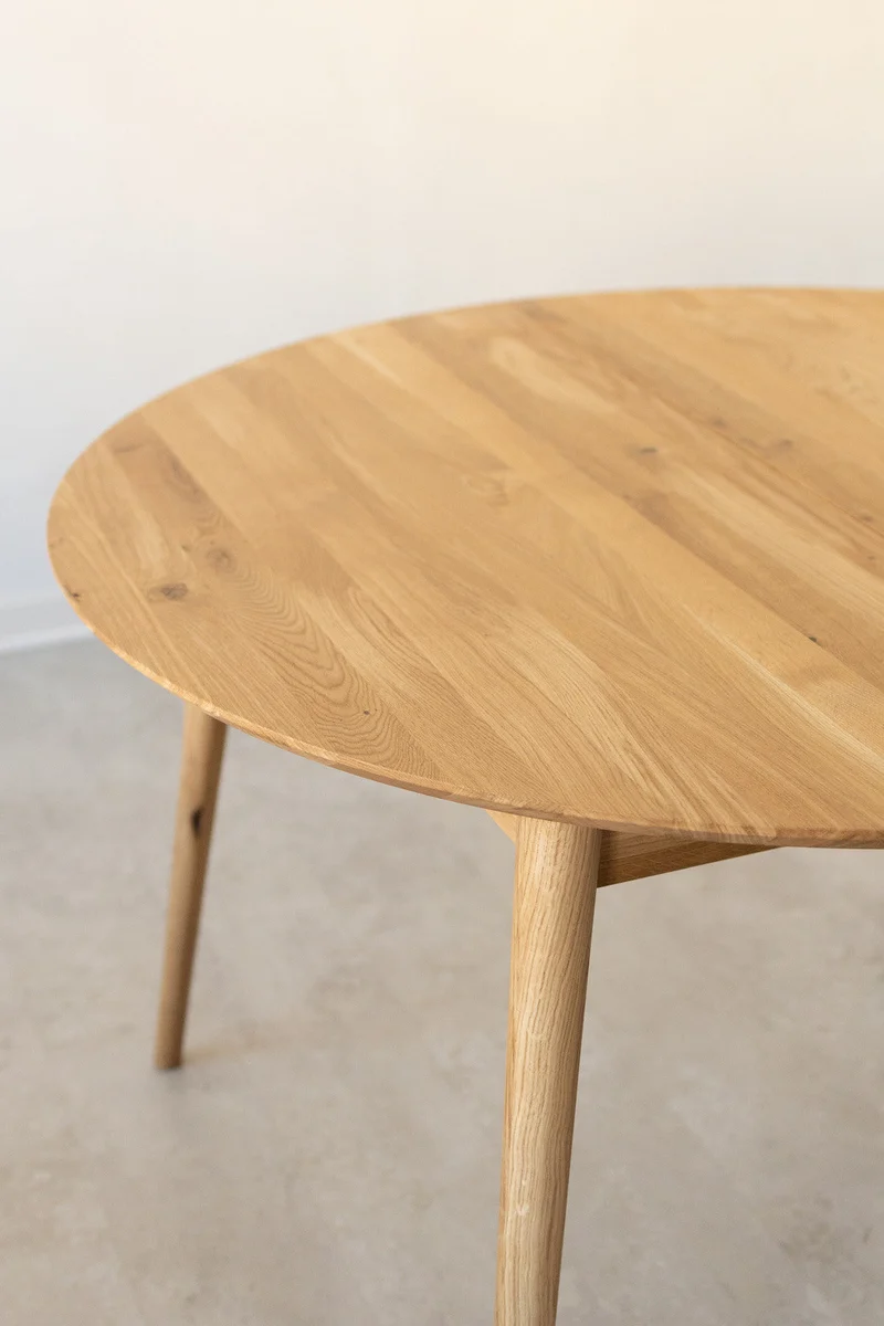 Table à manger ronde extensible en chêne massif Escandi 5 - NordicStory