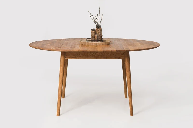 Table à manger ronde extensible en chêne massif Escandi 5 - NordicStory