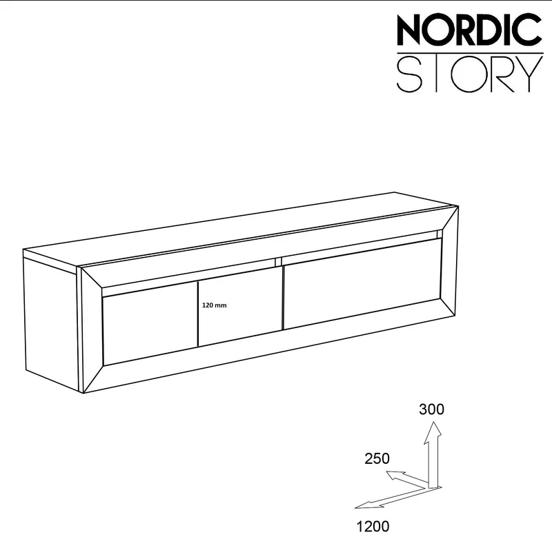 Meuble suspendu en bois massif de chêne SVEN – NordicStory