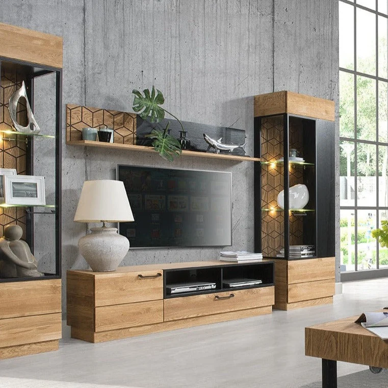 Meuble TV en bois de chêne Mozaik 25 - LoftStory