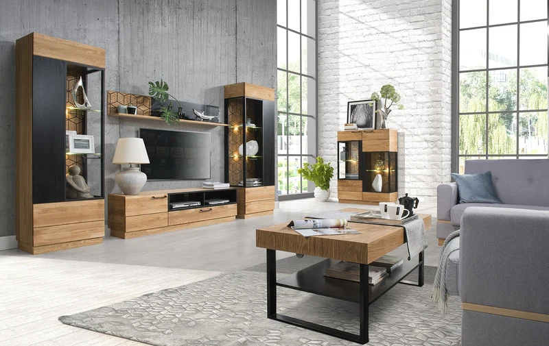 Vitrine en bois de chêne Mozaik 10 - LoftStory