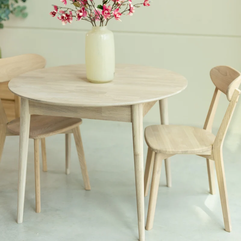 Table à manger ronde extensible en chêne massif Escandi 6 - NordicStory