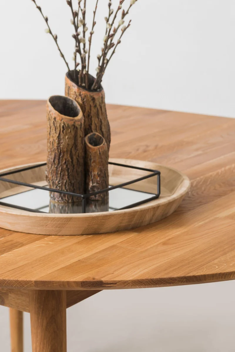 Table à manger ronde extensible en chêne massif Escandi 6 - NordicStory