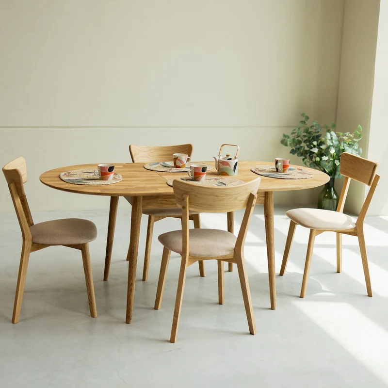 Table à manger ovale extensible en chêne massif Escandi 2 - NordicStory