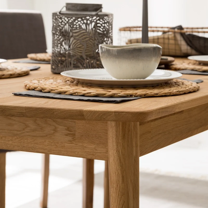 Table à manger rectangulaire extensible en chêne massif Escandi - NordicStory