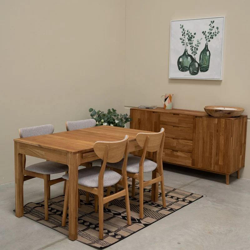 Table à manger extensible en bois massif de chêne Marsi - NordicStory