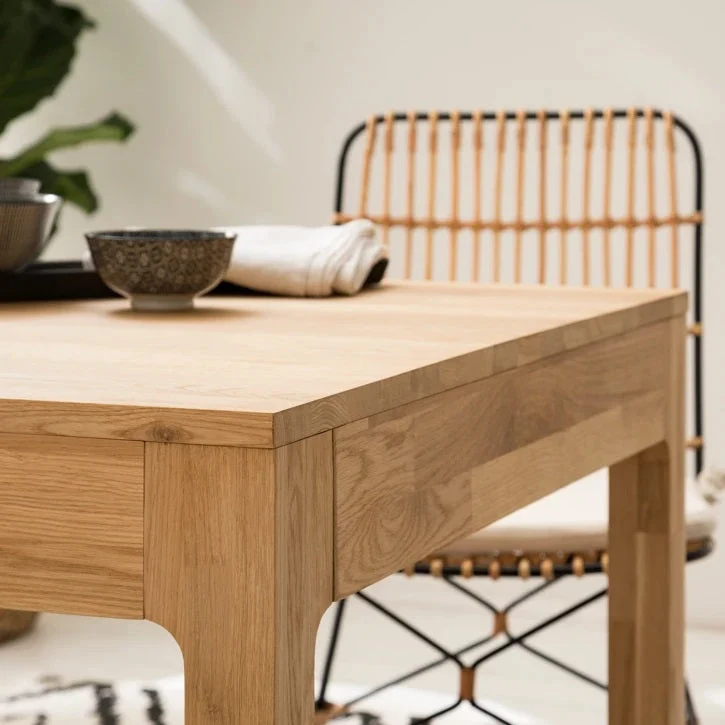 Table à manger extensible en bois massif de chêne Marsi - NordicStory
