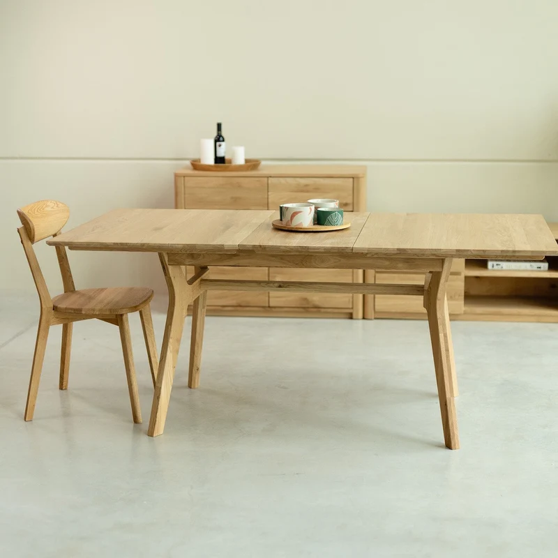 Table à manger extensible en bois massif de chêne Harold - NordicStory