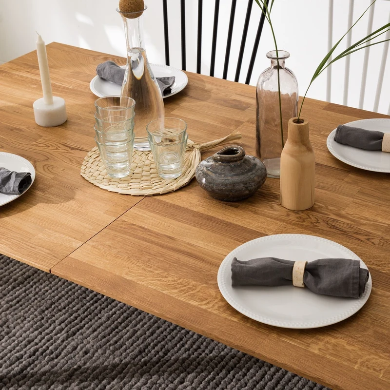 Table à manger extensible en bois massif de chêne Harold - NordicStory