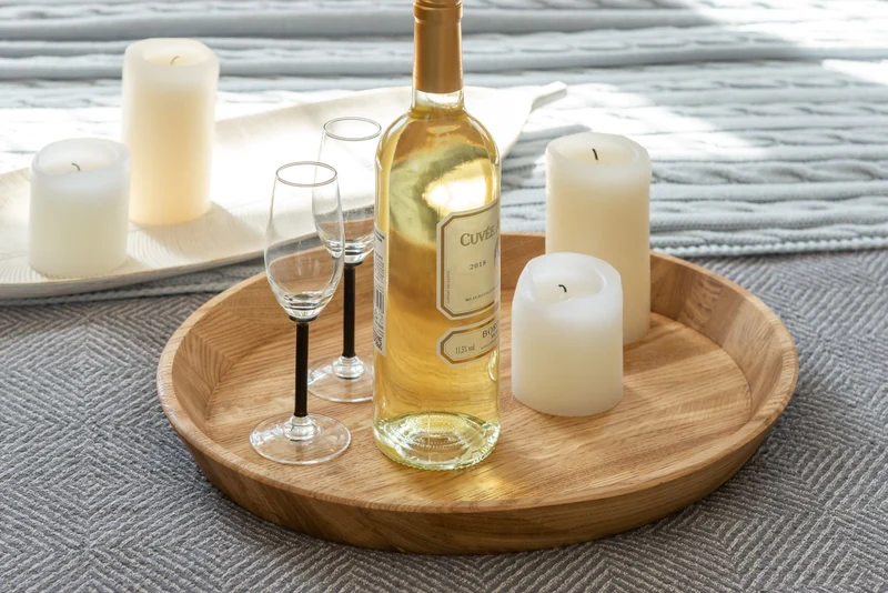 Plateau décoratif ovale en bois massif de chêne Lola - NordicStory