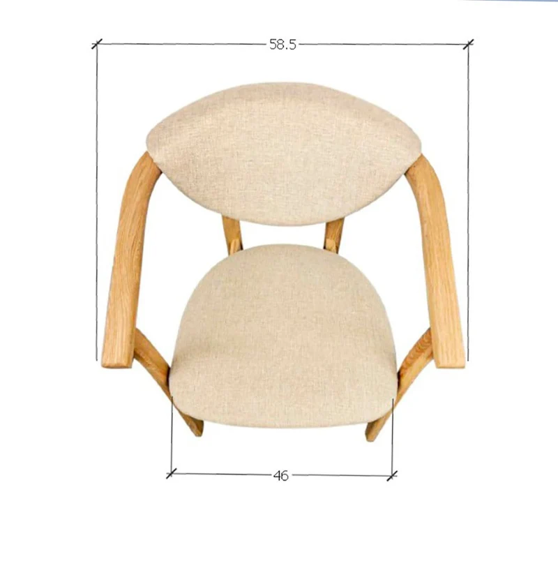 Chaise de salle à manger en bois massif de chêne Alexis, revêtement en tissu Beige – Lot de 2 ou 4 chaises - NordicStory