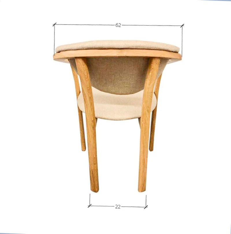 Chaise de salle à manger en bois massif de chêne Alexis, revêtement en tissu Beige – Lot de 2 ou 4 chaises - NordicStory