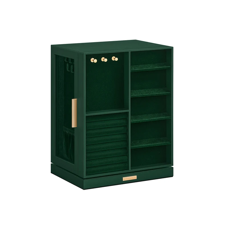Caja Joyero Giratorio 360° con Cajones Ventanas Laterales de Cristal
