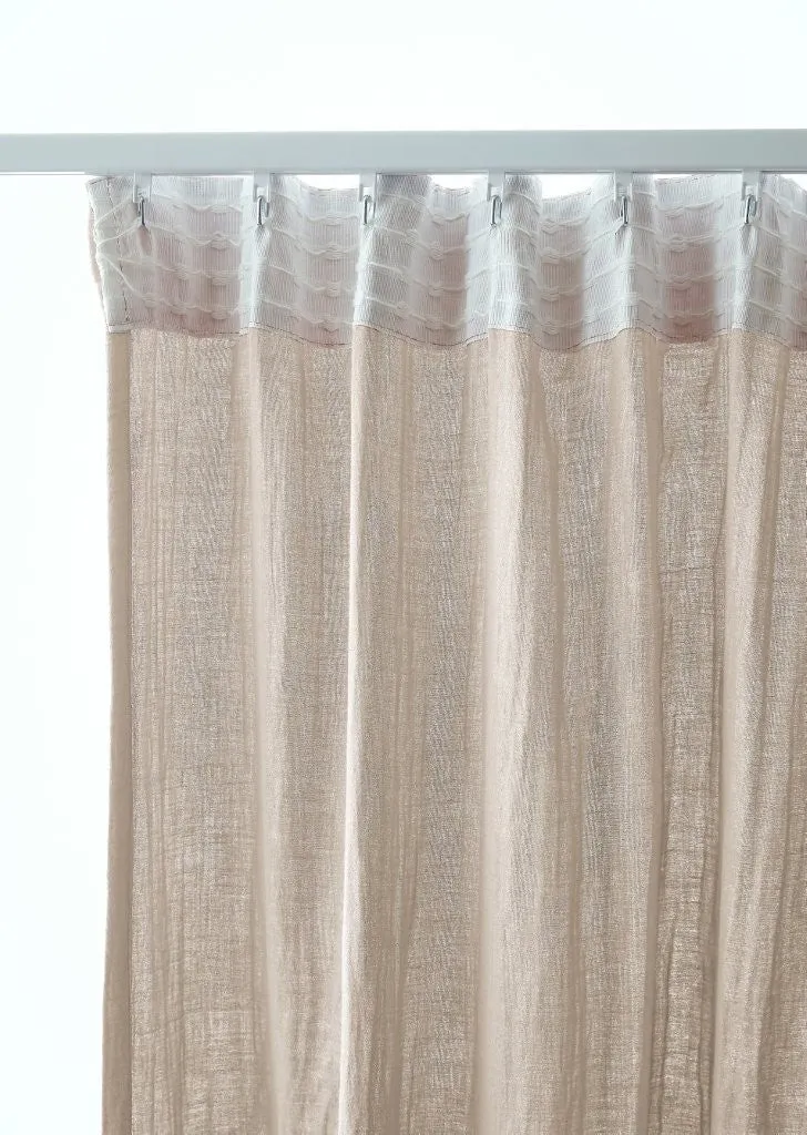 Rideau galon fronceur 140 x 240 cm Gaze de coton unie GAÏA Pampa