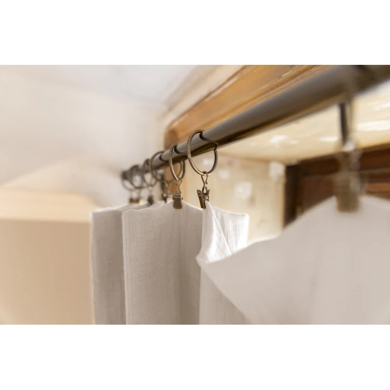 Rideau ajustable + 8 anneaux pince Gaze de coton 140 x 300 cm GAÏA Pampa