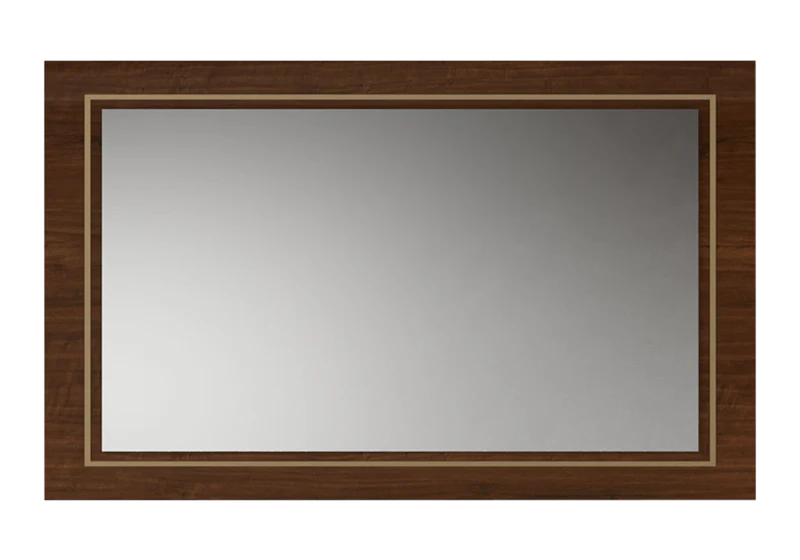 Lit 160x200 noyer laqué commode miroir – Eva