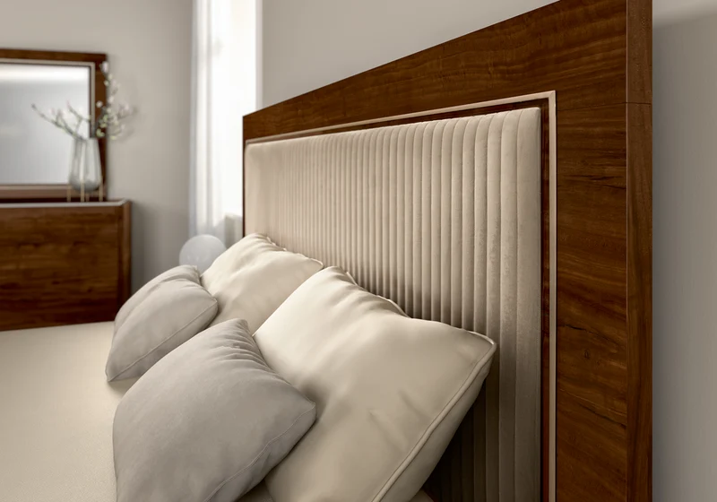Chambre complète 160x200 noyer laqué – Eva
