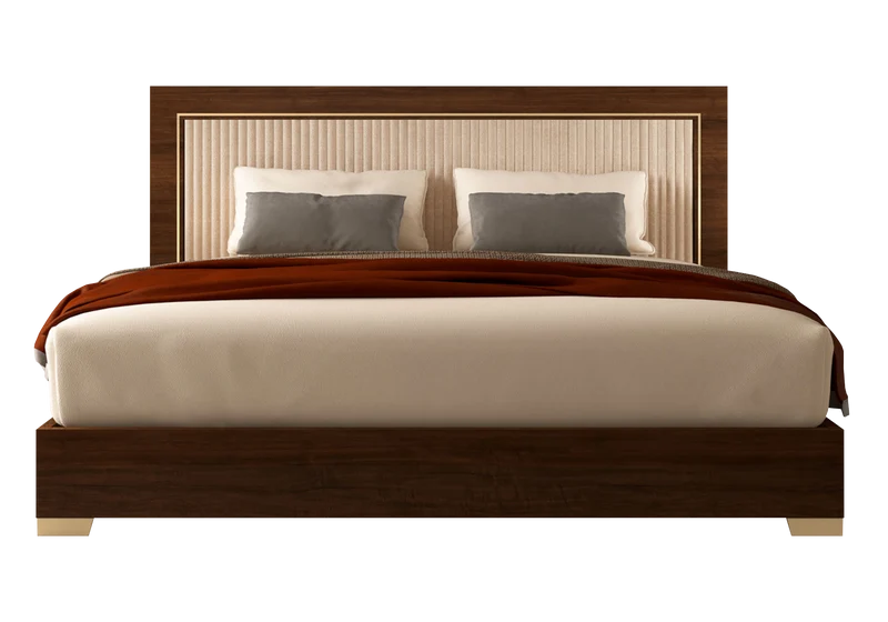 Chambre complète 160x200 noyer laqué – Eva