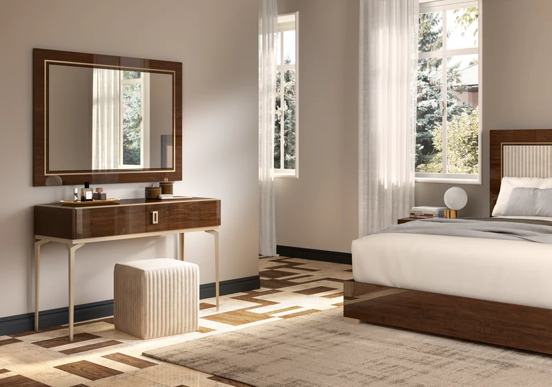 Miroir chambre noyer laqué – Eva