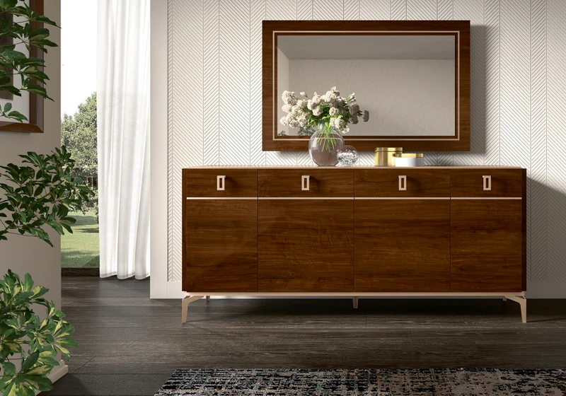 Miroir mural noyer – Eva