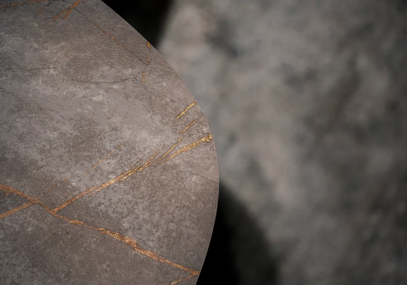 Table à manger ovale marbre doré - Hexagon