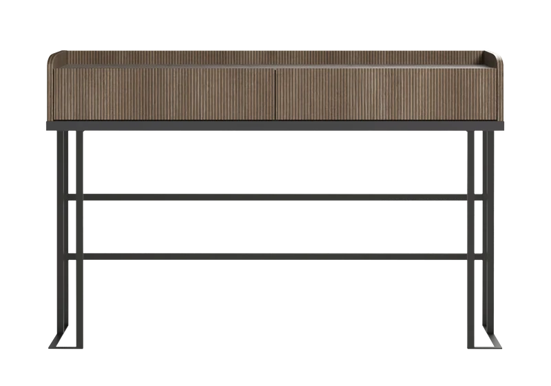 Coiffeuse bois rainuré marbre – Hexagon