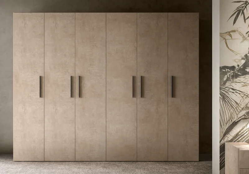 Armoire 3 portes design italien effet pierre - Dune