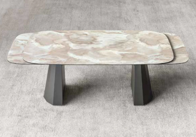 Table à manger extensible marbre design – Dune