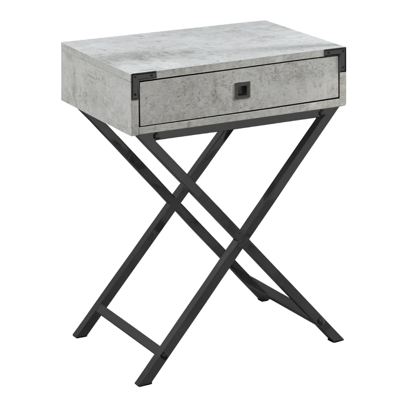Table d'appoint en MDF/stratifié et métal avec 1 tiroir - I 3552-3555-3556