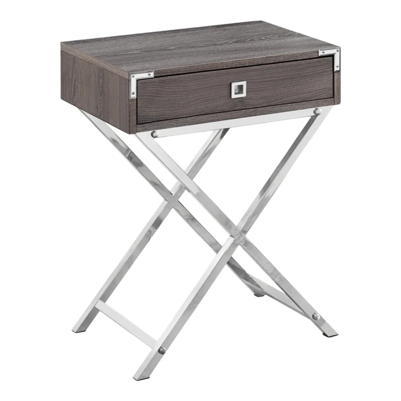 Table d'appoint en MDF/stratifié et métal avec 1 tiroir - I 3552-3555-3556