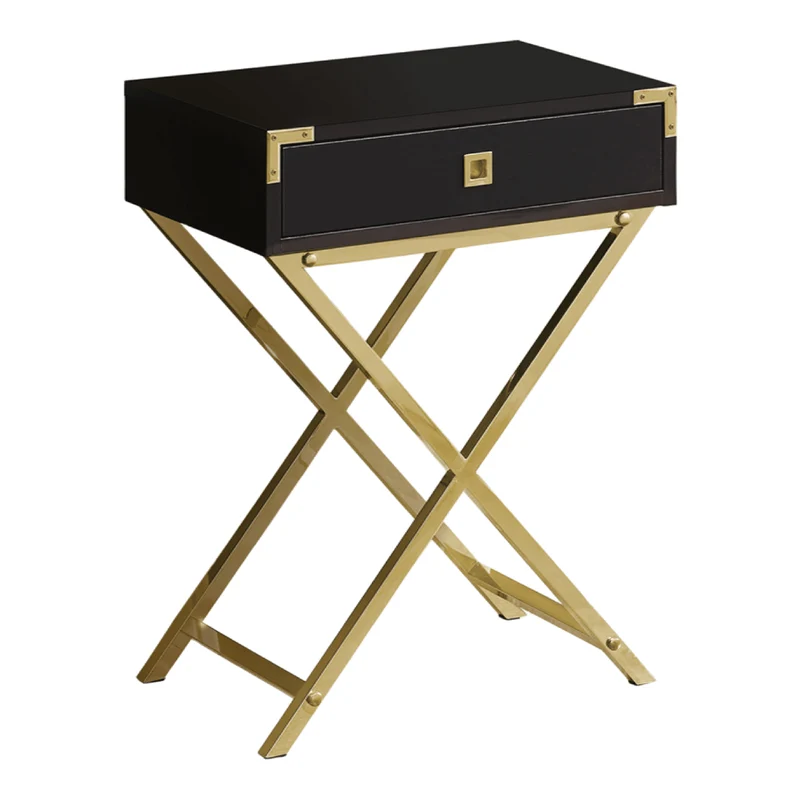 Table d'appoint en MDF/stratifié et métal avec 1 tiroir - I 3552-3555-3556