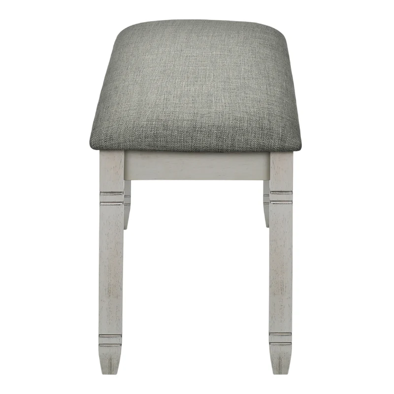Banc de salle à manger rembourré en tissu gris - I 1257