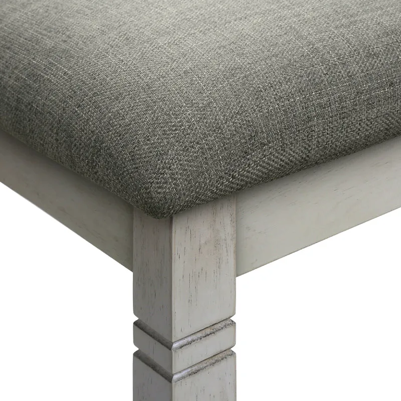 Banc de salle à manger rembourré en tissu gris - I 1257