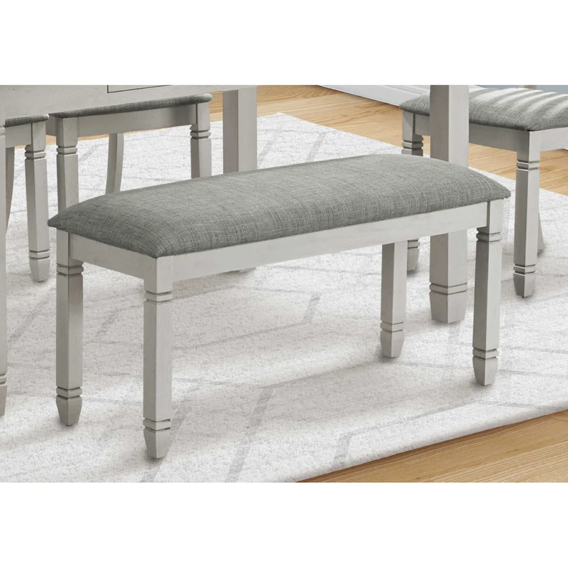 Banc de salle à manger rembourré en tissu gris - I 1257