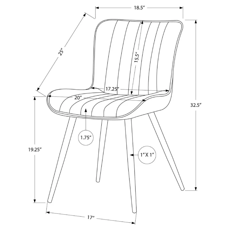 Ensemble de 2 chaises de salle à manger rembourrées aspect cuir - I 1130-1131