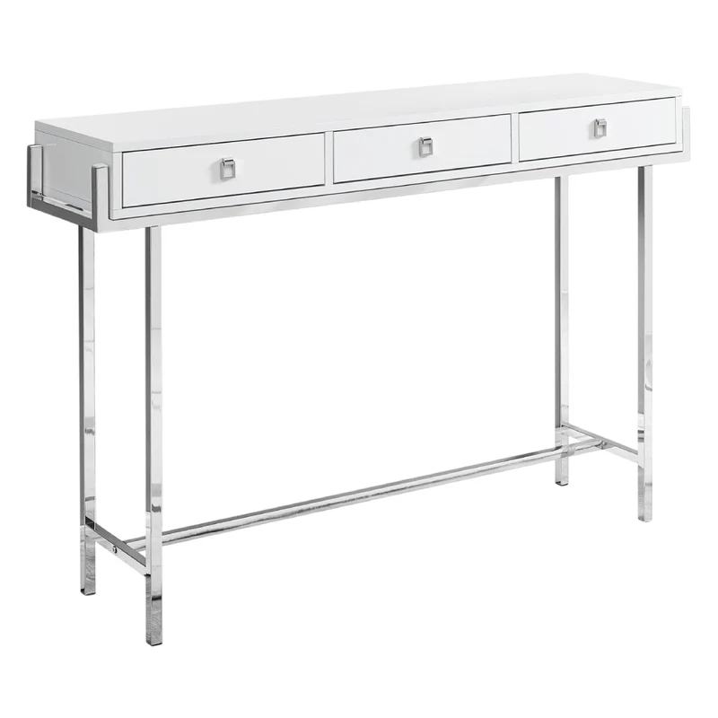 Table console en stratifié et métal avec 3 tiroirs - I 3297-3299