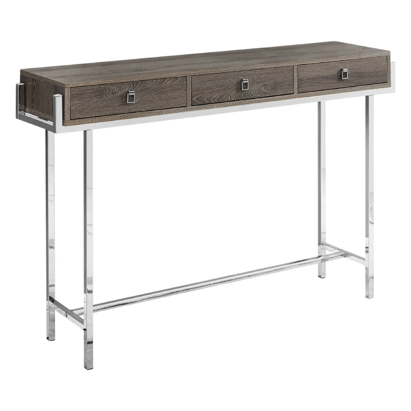 Table console en stratifié et métal avec 3 tiroirs - I 3297-3299