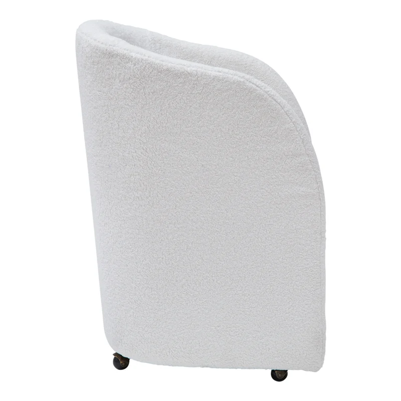 Ensemble de 2 chaises de salle à manger rembourrées en tissu bouclé ivoire - Rowanbeck