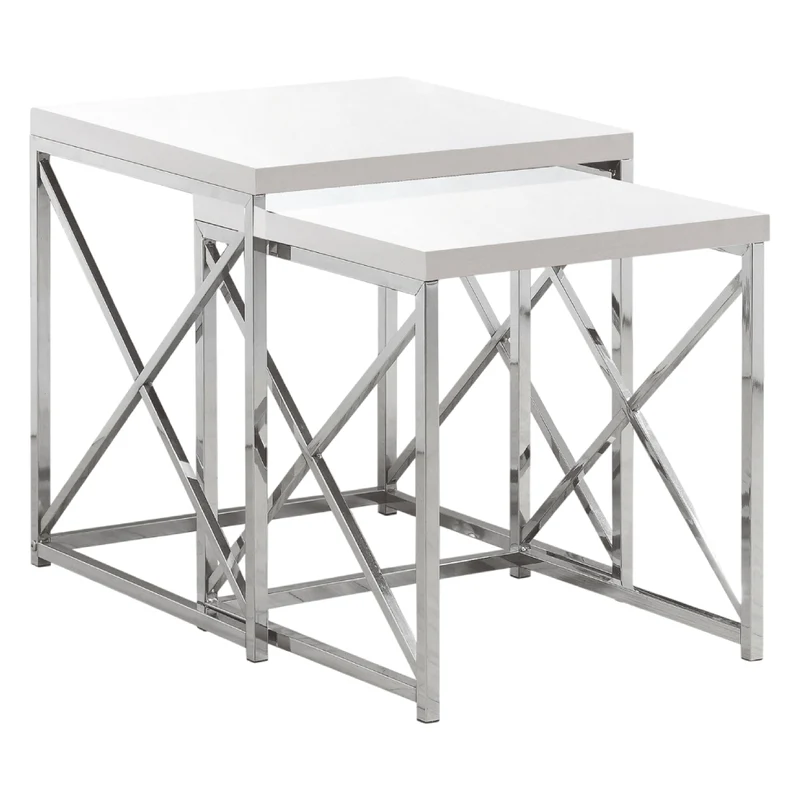 Ensemble de 2 tables gigognes en stratifé et métal - I 3025-3237
