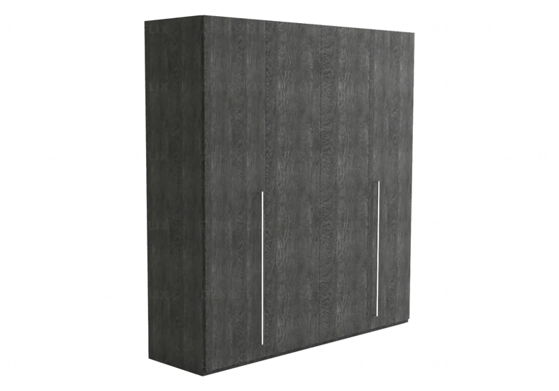 Armoire dressing 2 à 6 portes bouleau gris laqué - Sarah
